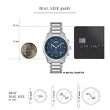 Hugo Boss Trace Chronograph Quartz Blue Dial Silver Steel Strap Watch For Men - 1514007 Authentic Buy Shop Now