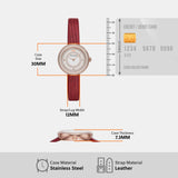 Emporio Armani Two-Hand Analog White Dial Red Leather Strap Watch For Women - AR11532 Authentic Buy Shop Now