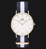 Daniel Wellington Classic Glasgow White Dial Two Tone NATO Strap Watch For Women - DW00100031 Authentic Buy Shop Now