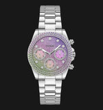 Guess Sol Chronograph Crystals Multicolor Dial Silver Steel Strap Watch For Women - GW0483L1 Authentic Buy Shop Now