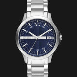 Armani Exchange Hampton Chronograph Blue Dial Silver Steel Strap Watch For Men - AX2132 Authentic Buy Shop Now