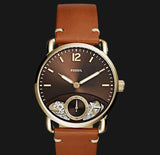 Fossil The Commuter Twist Black Dial Brown Leather Strap Watch for Men - ME1166 Authentic Buy Shop Now