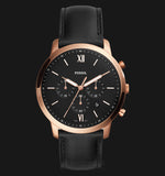 Fossil Neutra Chronograph Black Dial Black Leather Strap Watch for Men - FS5381 Authentic Buy Shop Now