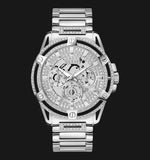Guess King Quartz Silver Dial Silver Steel Strap Watch For Men - GW0497G1 Authentic Buy Shop Now