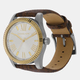 Michael Kors Lexington Silver Dial Brown Leather Strap Watch For Women - MK4745 Authentic Buy Shop Now