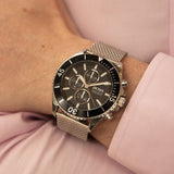 Hugo Boss Ocean Edition Black Dial Silver Mesh Bracelet Watch for Men - 1513701 Authentic Buy Shop Now