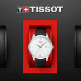 Tissot T Classic Tradition White Dial Brown Leather Strap Watch For Men - T063.610.16.037.00 Authentic Buy Shop Now