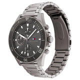 Tommy Hilfiger Larson Chronograph Grey Dial Silver Steel Strap Watch For Men - 1791918 Authentic Buy Shop Now