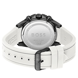 Hugo Boss Admiral Chronograph Black Dial White Rubber Strap Watch for Men - 1513966 Authentic Buy Shop Now