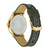 Versace V-Circle Quartz Green Dial Green Leather Strap Watch for Men - VEBQ01519 Authentic Buy Shop Now