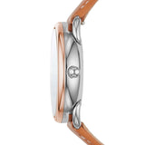 Fossil Tailor Date-Day Quartz Blue Dial Brown Leather Strap Watch for Women - ES4257 Authentic Buy Shop Now