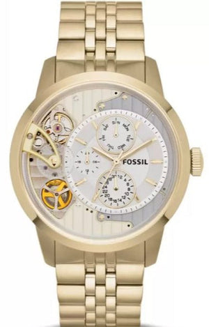 Fossil Townsman Chronograph Skeleton Gold Dial Gold Steel Strap Watch for Men - ME1137 Authentic Buy Shop Now