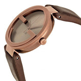 Gucci Interlocking Iconic Brown Dial Brown Leather Strap Watch For Women - YA133207 Authentic Buy Shop Now