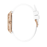 Guess Cosmo Diamonds Silver Dial White Rubber Strap Watch for Women - GW0034L2 Authentic Buy Shop Now