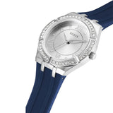 Guess Cosmo Diamonds Silver Dial Blue Rubber Strap Watch for Women - GW0034L5 Authentic Buy Shop Now