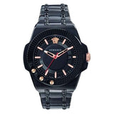 Versace Chain Reaction Quartz Black Dial Black Steel Strap Watch for Men - VEDY00719 Authentic Buy Shop Now
