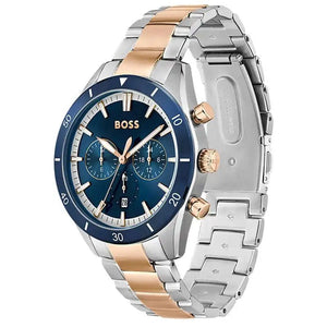 Hugo Boss Santiago Blue Dial Two Tone Steel Strap Watch for Men - 1513937 Authentic Buy Shop Now