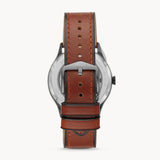 Fossil Forrester Luggage Automatic Skeleton Blue Dial Brown Leather Strap Watch for Men - ME3179 Authentic Buy Shop Now