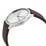 Calvin Klein Minimal Silver Dial Brown Leather Strap Watch for Men - K3M211G6 Authentic Buy Shop Now