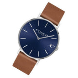 Coach Charles Blue Dial Brown Leather Strap Watch for Men - 14602151 Authentic Buy Shop Now