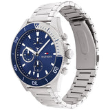 Tommy Hilfiger Larson Chronograph Blue Dial Silver Steel Strap Watch For Men - 1791917 Authentic Buy Shop Now