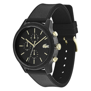 Lacoste 12.12 Chronograph Black Dial Black Silicon Strap Watch for Men - 2011012 Authentic Buy Shop Now