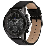 Tommy Hilfiger Lars Chronograph Black Dial Black Leather Strap Watch For Men - 1792062 Authentic Buy Shop Now