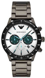 Emporio Armani Mario Chronograph White Dial Black Steel Strap Watch For Men - AR11471 Authentic Buy Shop Now