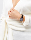 Daniel Wellington Petite Sheffield Black Dial Black Leather Strap Watch For Women - DW00100168 Authentic Buy Shop Now