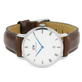 Daniel Wellington Dapper Bristol White Dial Brown Leather Strap Watch For Women - DW00100098 Authentic Buy Shop Now