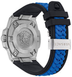 Versace Chain Reaction Quartz Blue Dial Blue & Black Leather Strap Watch for Men - VEDY00119 Authentic Buy Shop Now