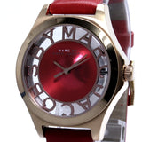 Marc Jacobs Henry Skeleton Red Dial Red Leather Strap Watch for Women - MBM1338 Authentic Buy Shop Now