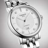 Tissot T Classic Carson Premium White Diamonds Dial Silver Steel Strap Watch for Women - T1222071103600 Authentic Buy Shop Now