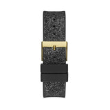 Guess Raven Diamonds Champagne Dial Black Rubber Strap Watch For Women - GW0105L2 Authentic Buy Shop Now