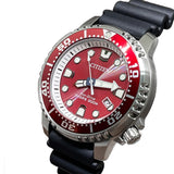 Citizen Eco Drive Promaster Marine Red Dial Black Rubber Strap Watch For Men - BN0159-15X Authentic Buy Shop Now