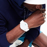 Lacoste 12.12 Chronograph White Dial White Silicon Strap Watch for Men - 2010974 Authentic Buy Shop Now
