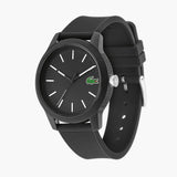 Lacoste 12.12 Black Dial Black Silicon Strap Watch for Men - 2010986 Authentic Buy Shop Now