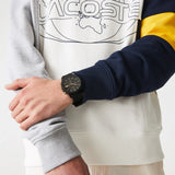 Lacoste 12.12 Chronograph Black Dial Black Silicon Strap Watch for Men - 2011012 Authentic Buy Shop Now
