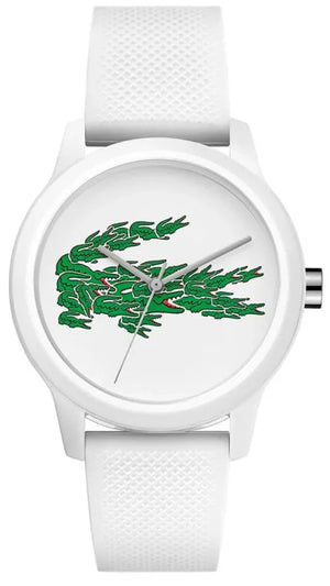 Lacoste 12.12 White Dial White Silicone Strap Watch for Men - 2011039 Authentic Buy Shop Now
