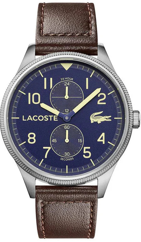 Lacoste Continental Blue Dial Brown Leather Strap Watch for Men - 2011040 Authentic Buy Shop Now