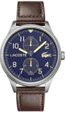 Lacoste Continental Blue Dial Brown Leather Strap Watch for Men - 2011040 Authentic Buy Shop Now
