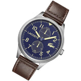 Lacoste Continental Blue Dial Brown Leather Strap Watch for Men - 2011040 Authentic Buy Shop Now