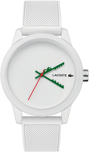 Lacoste 12.12 White Dial White Silicone Strap Watch for Men - 2011069 Authentic Buy Shop Now