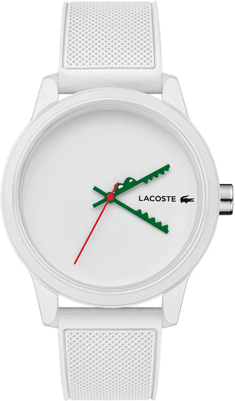 Lacoste 12.12 White Dial White Silicone Strap Watch for Men - 2011069 Authentic Buy Shop Now