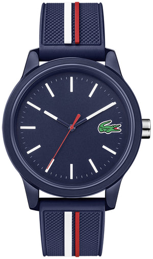 Lacoste 12.12 Blue Dial Two Tone Silicon Strap Watch for Men - 2011070 Authentic Buy Shop Now