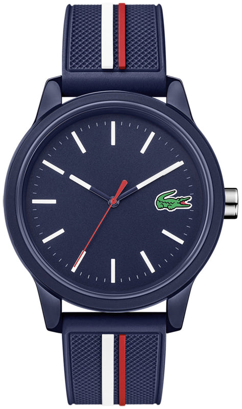 Lacoste 12.12 Blue Dial Two Tone Silicon Strap Watch for Men - 2011070 Authentic Buy Shop Now