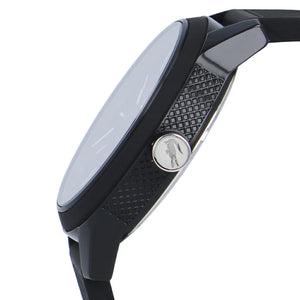 Lacoste 12.12 Black Dial Black Silicon Strap Watch for Men - 2011134 Authentic Buy Shop Now