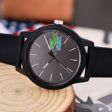 Lacoste 12.12 Black Dial Black Silicon Strap Watch for Men - 2011134 Authentic Buy Shop Now