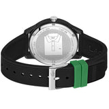 Lacoste 12.12 Black Dial Black Silicon Strap Watch for Men - 2011134 Authentic Buy Shop Now