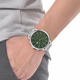 Lacoste Replay Green Dial Silver Steel Strap Watch for Men - 2011178 Authentic Buy Shop Now